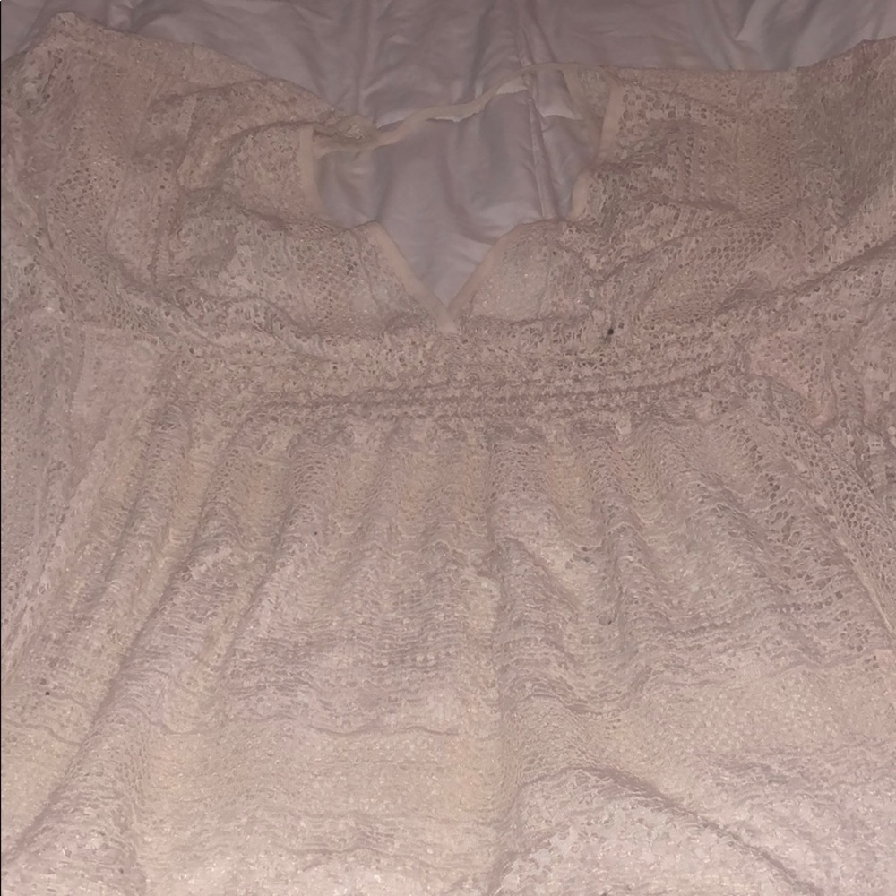 Cream/white swim suit cover